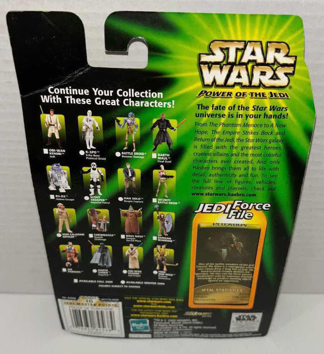 Photo 3 of NEW HASBRO STAR WARS POWER OF THE JEDI ACTION FIGURE, PLO KOON & JEDI FORCE FILE