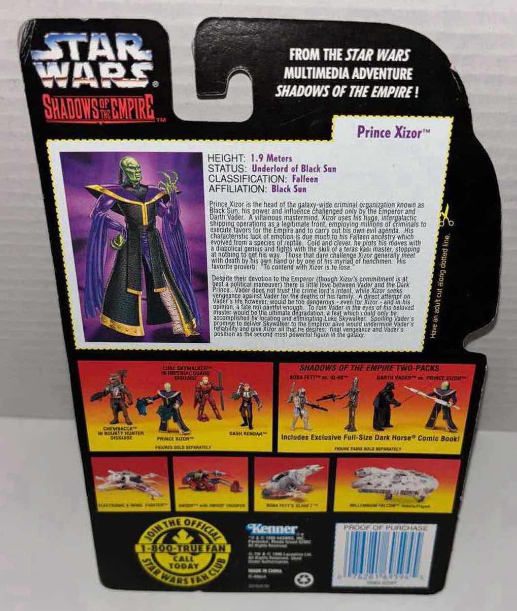 Photo 3 of NEW KENNER STAR WARS SHADOWS OF THE EMPIRE ACTION FIGURE, PRINCE XIZOR W ENERGY BLADE SHIELDS