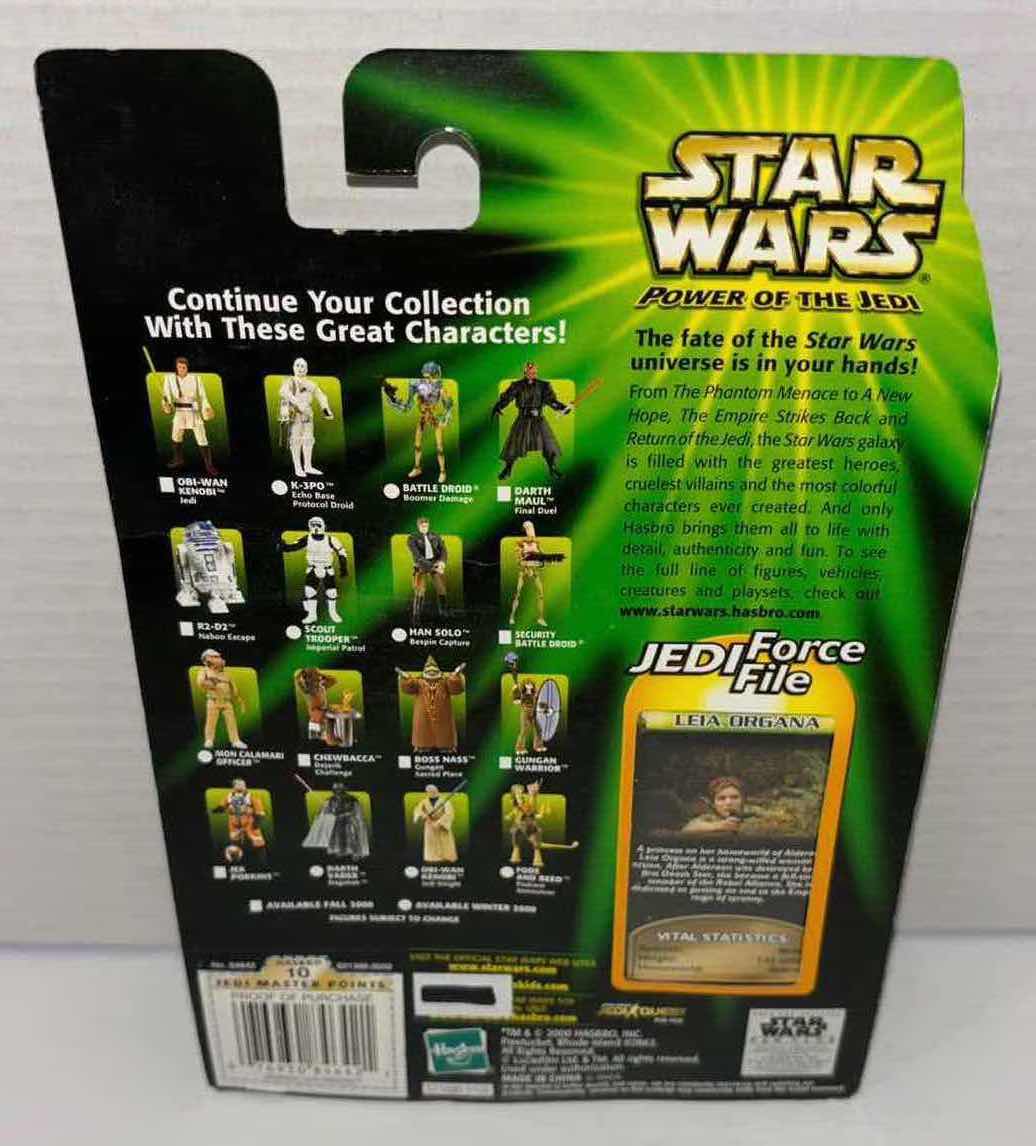 Photo 3 of NEW HASBRO STAR WARS POWER OF THE JEDI ACTION FIGURE, LEIA ORGANA GENERAL & JEDI FORCE FILE