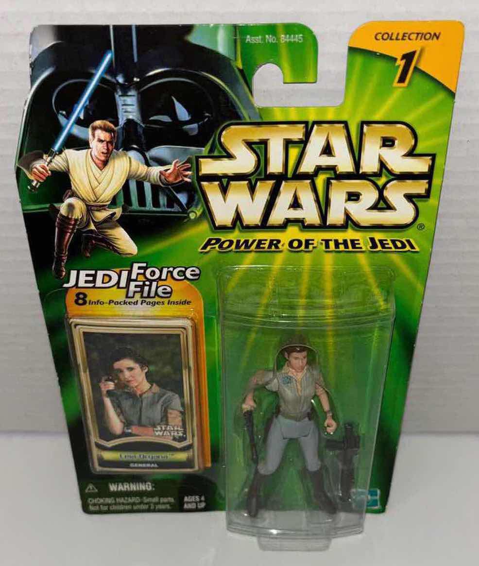 Photo 1 of NEW HASBRO STAR WARS POWER OF THE JEDI ACTION FIGURE, LEIA ORGANA GENERAL & JEDI FORCE FILE