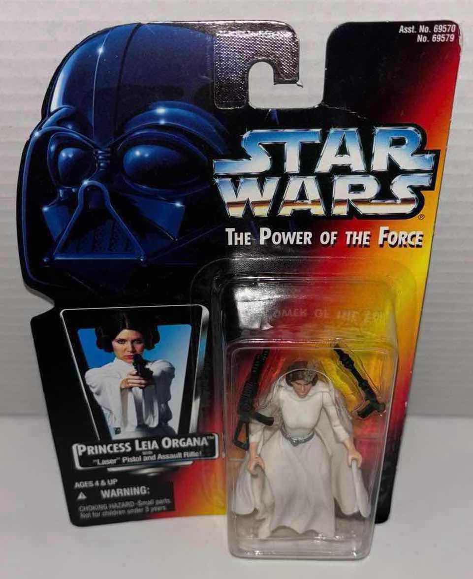 Photo 1 of NEW KENNER STAR WARS THE POWER OF THE FORCE ACTION FIGURE, PRINCESS LEIA ORGANA W LASER PISTOL & ASSAULT RIFLE