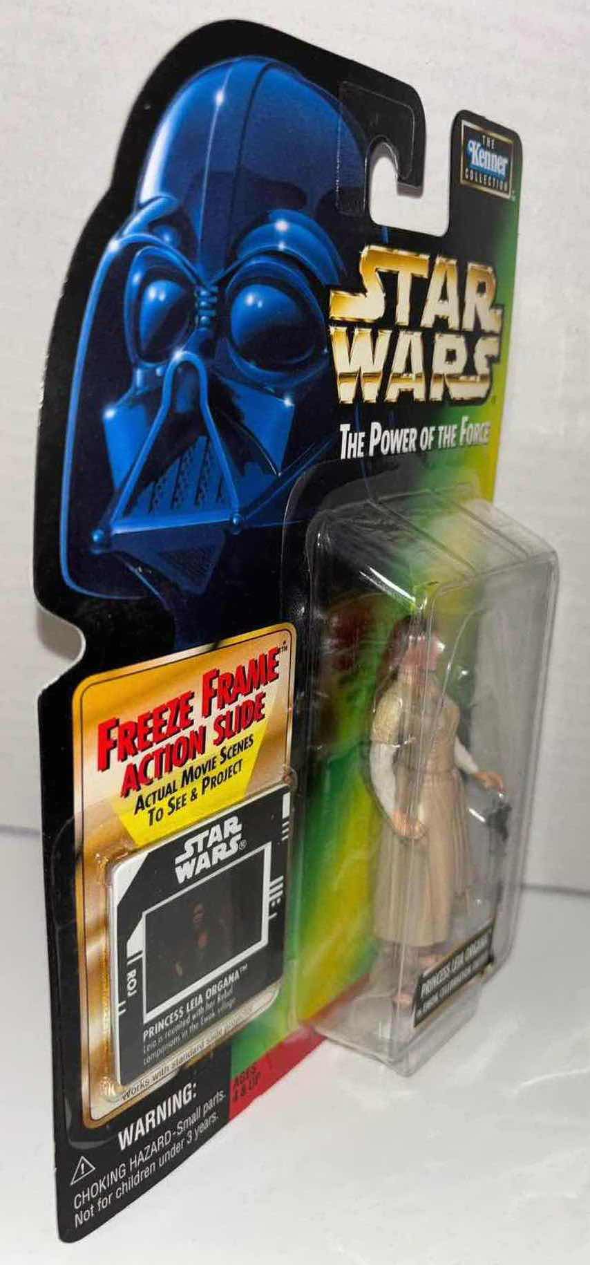 Photo 2 of NEW KENNER STAR WARS THE POWER OF THE FORCE ACTION FIGURE, PRINCESS LEIA ORGANA IN EWOK CELEBRATION OUTFIT & FREEZE FRAME ACTION SLIDE