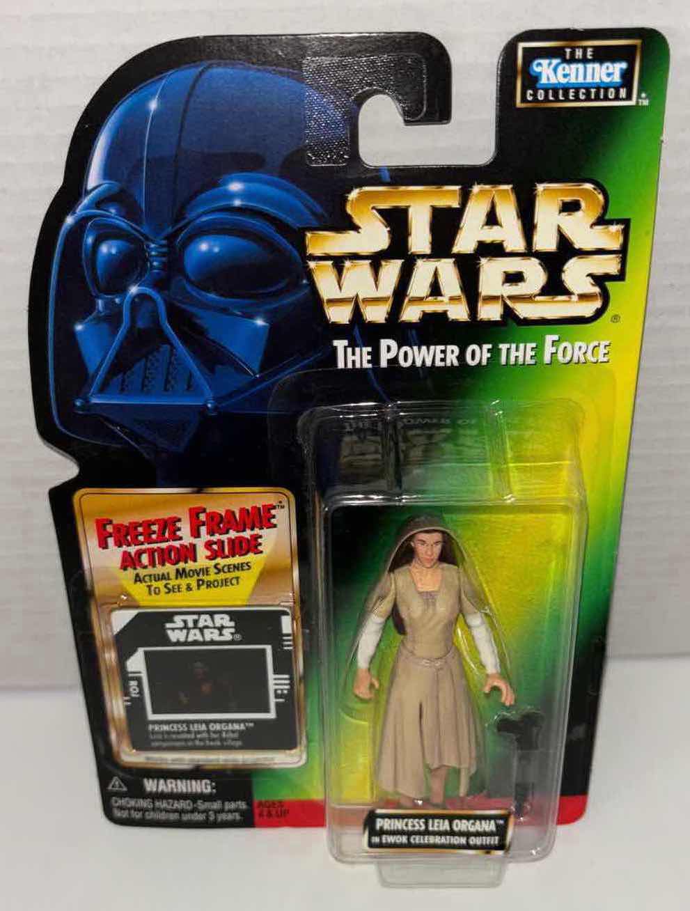 Photo 1 of NEW KENNER STAR WARS THE POWER OF THE FORCE ACTION FIGURE, PRINCESS LEIA ORGANA IN EWOK CELEBRATION OUTFIT & FREEZE FRAME ACTION SLIDE