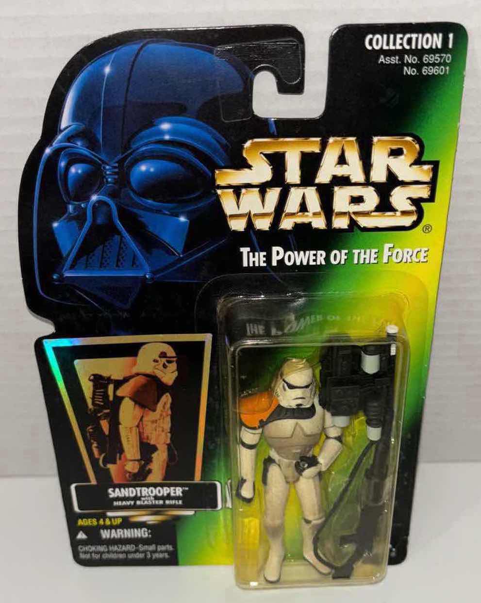 Photo 1 of NEW KENNER STAR WARS POWER OF THE FORCE ACTION FIGURE, SANDTROOPER W HEAVY BLASTER RIFLE