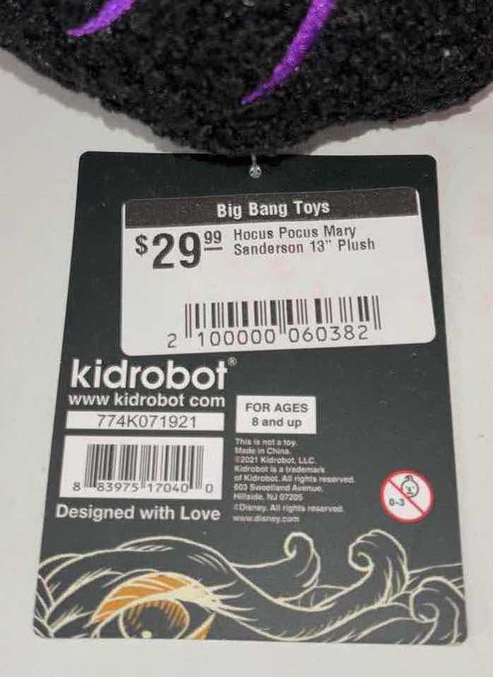 Photo 3 of NEW KIDROBOT DISNEY HOCUS POCUS 13” PLUSH, “MARY SANDERSON”