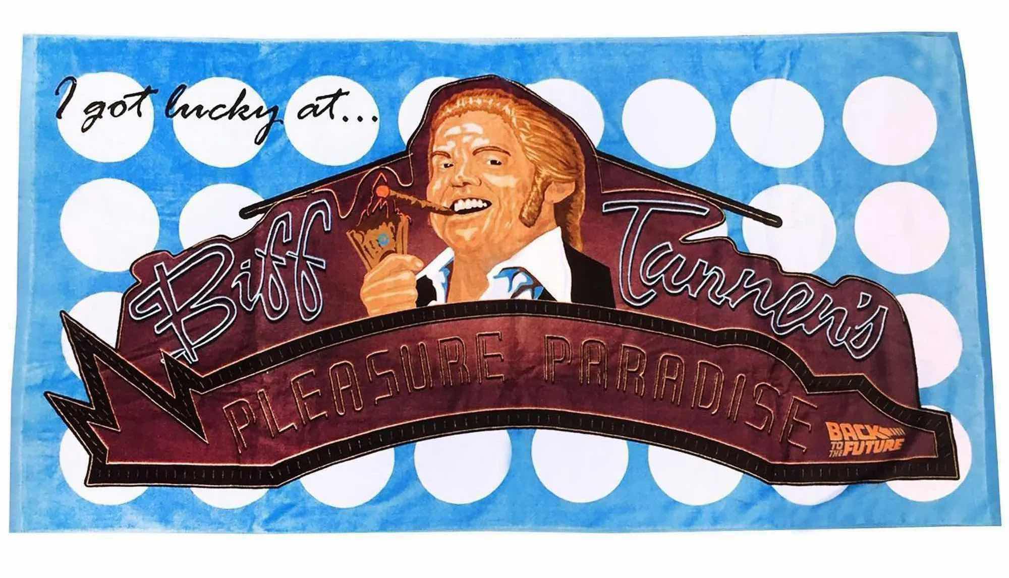 Photo 1 of BRAND NEW FACTORY ENTERTAINMENT BACK TO THE FUTURE “BIFFS PLEASURE PALACE” 30” x 60” TOWEL