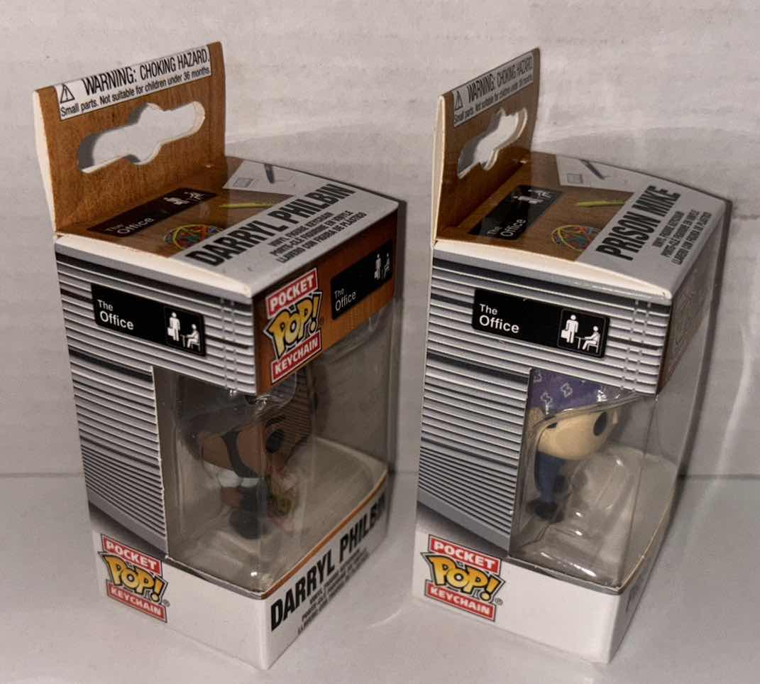 Photo 3 of NEW FUNKO POP! POCKET KEYCHAIN 2-PACK, THE OFFICE “ DARRYL PHILBIN” & “PRISON MIKE”