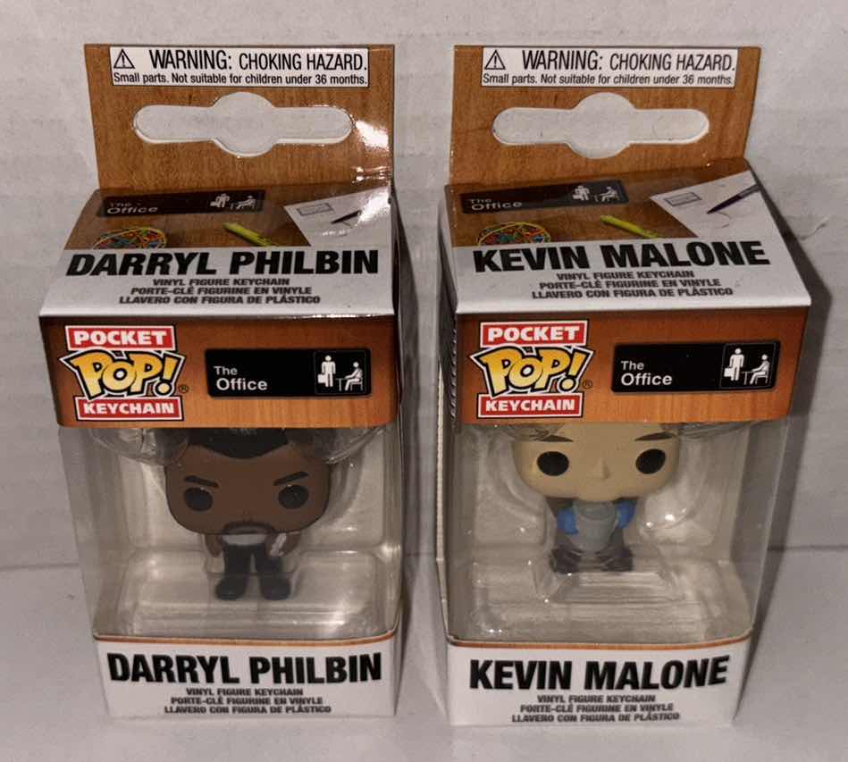 Photo 2 of NEW FUNKO POP! POCKET KEYCHAIN 2-PACK, THE OFFICE “ DARRYL PHILBIN” & “KEVIN MALONE”