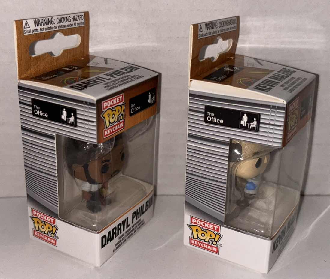 Photo 3 of NEW FUNKO POP! POCKET KEYCHAIN 2-PACK, THE OFFICE “ DARRYL PHILBIN” & “KEVIN MALONE”