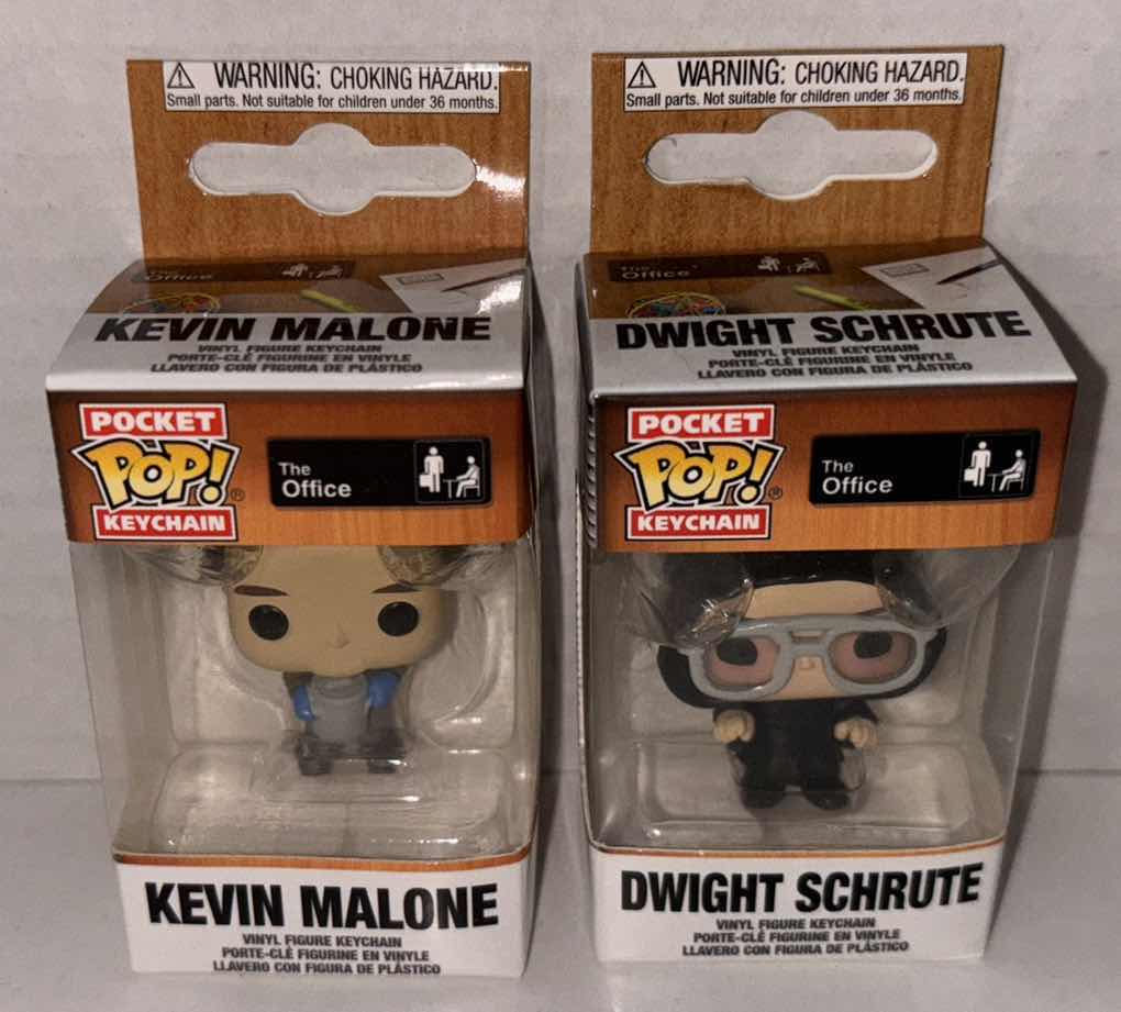Photo 2 of NEW FUNKO POP! POCKET KEYCHAIN 2-PACK, THE OFFICE “KEVIN MALONE” & “DWIGHT SCHRUTE” 