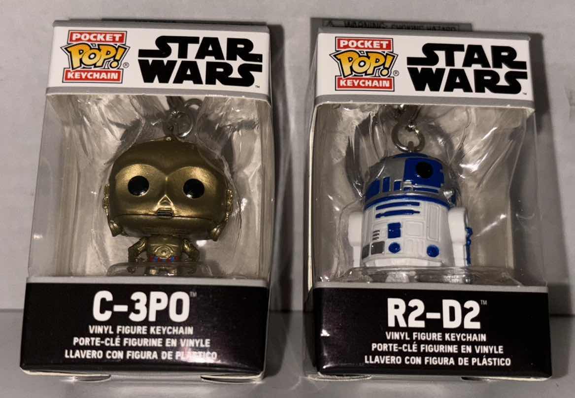 Photo 1 of NEW FUNKO POP! POCKET KEYCHAIN 2-PACK, STAR WARS “C-3PO” & “R2-D2”