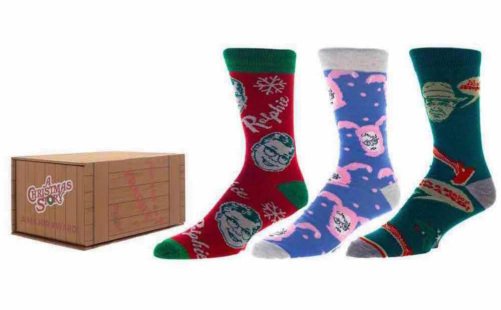 Photo 1 of NEW BIOWORLD “A CHRISTMAS STORY” 3-PACK CREW SOCKS FOR MEN, SIZE 8-12 