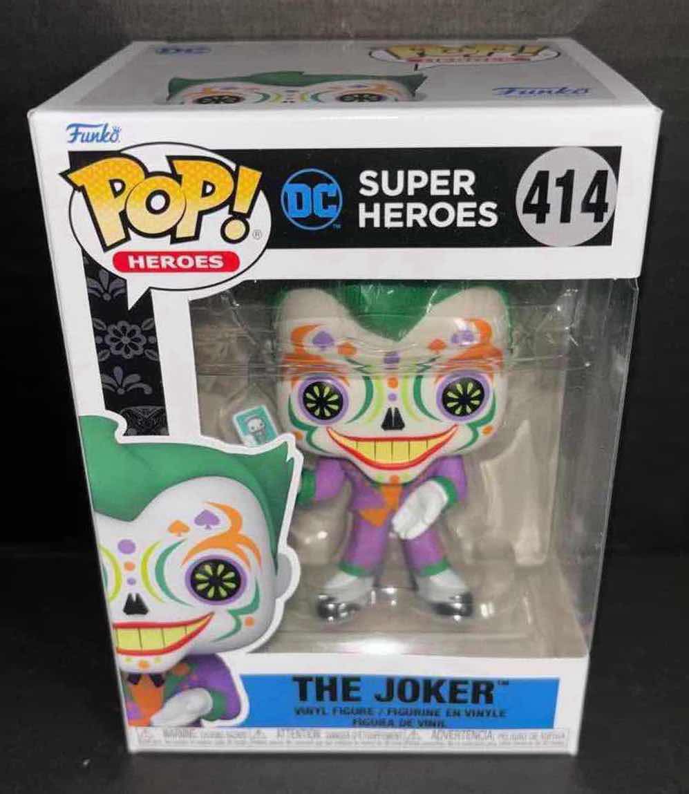 Photo 2 of NEW FUNKO POP! HEROES DC DIA DE LOS SUPER HEROES, #414 THE JOKER