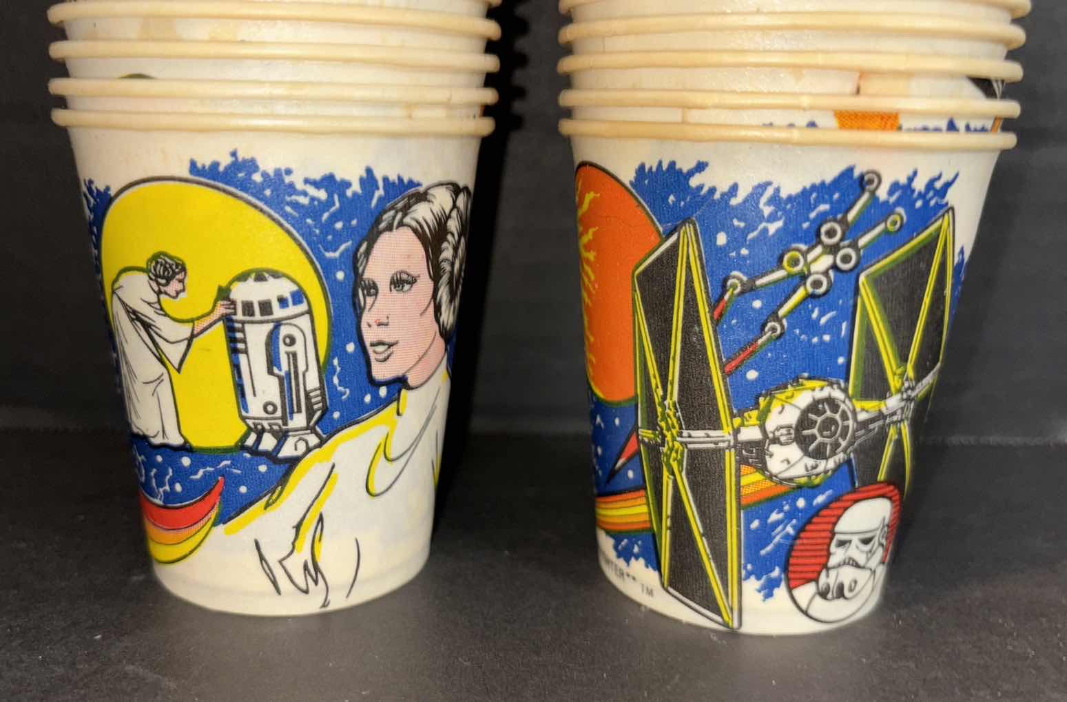 Photo 2 of VINTAGE OPEN BOX 1980 STAR WARS DIXIE FUN CUP ASSORTMENT (80 CUPS)