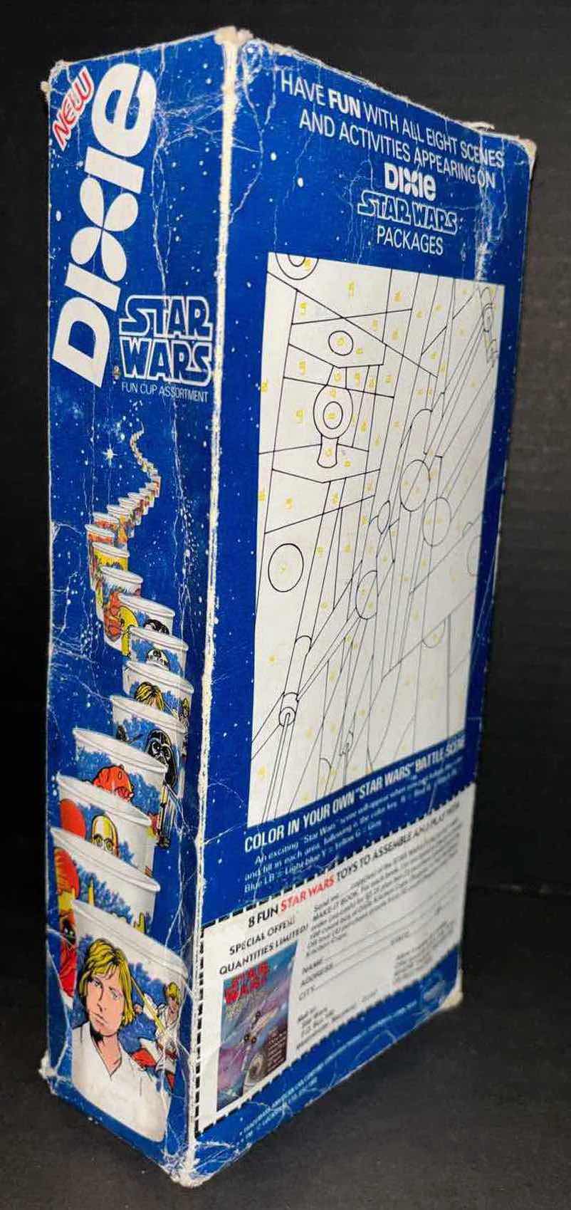 Photo 6 of VINTAGE OPEN BOX 1980 STAR WARS DIXIE FUN CUP ASSORTMENT (80 CUPS)