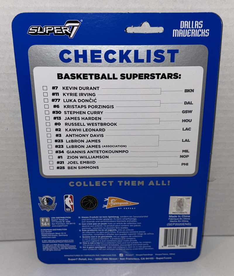 Photo 3 of $20 NEW SUPER7 SUPERSPORTS NBA BASKETBALL SUPERSTARS REACTION FIGURE #77 DALLAS MAVERICKS “LUKA DONCIC”