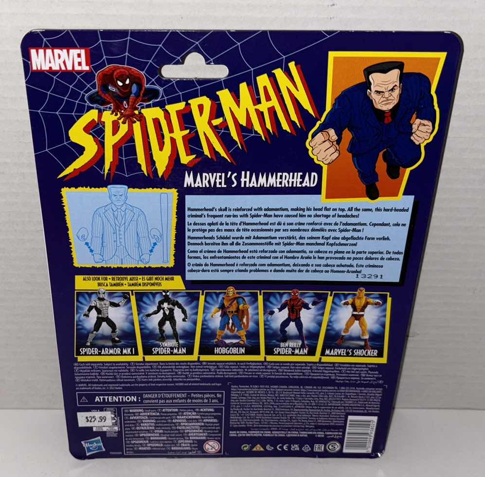 Photo 3 of NEW HASBRO MARVEL COMICS RETRO ACTION FIGURE & ACCESSORIES, SPIDER-MAN “MARVEL’S HAMMERHEAD”