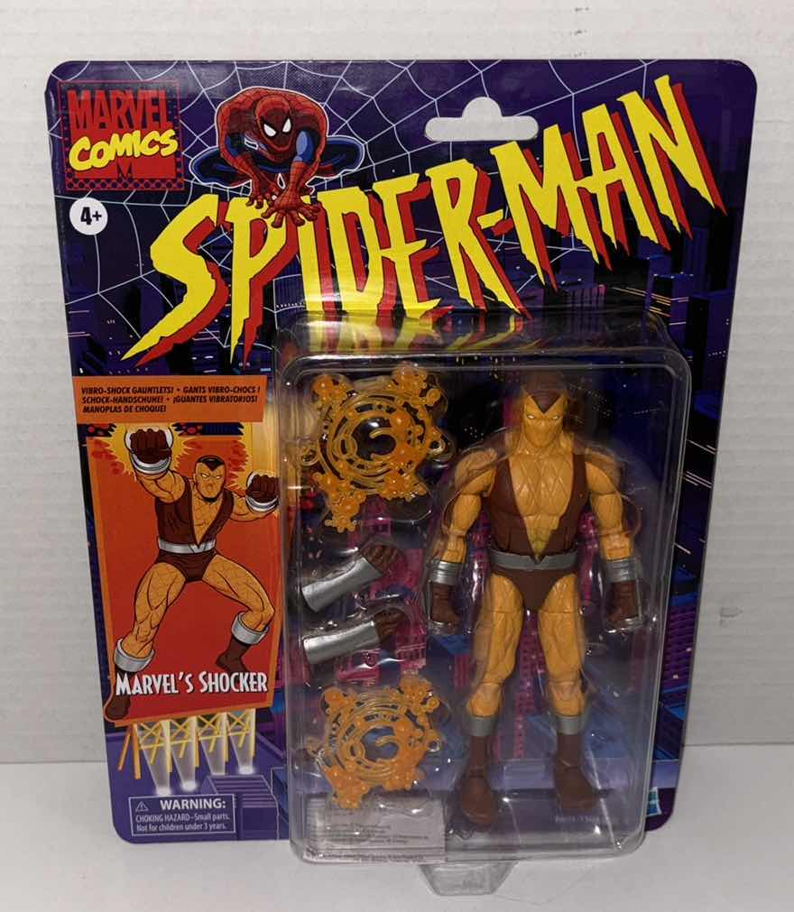 Photo 2 of NEW HASBRO MARVEL COMICS RETRO ACTION FIGURE & ACCESSORIES, SPIDER-MAN “MARVEL’S SHOCKER”