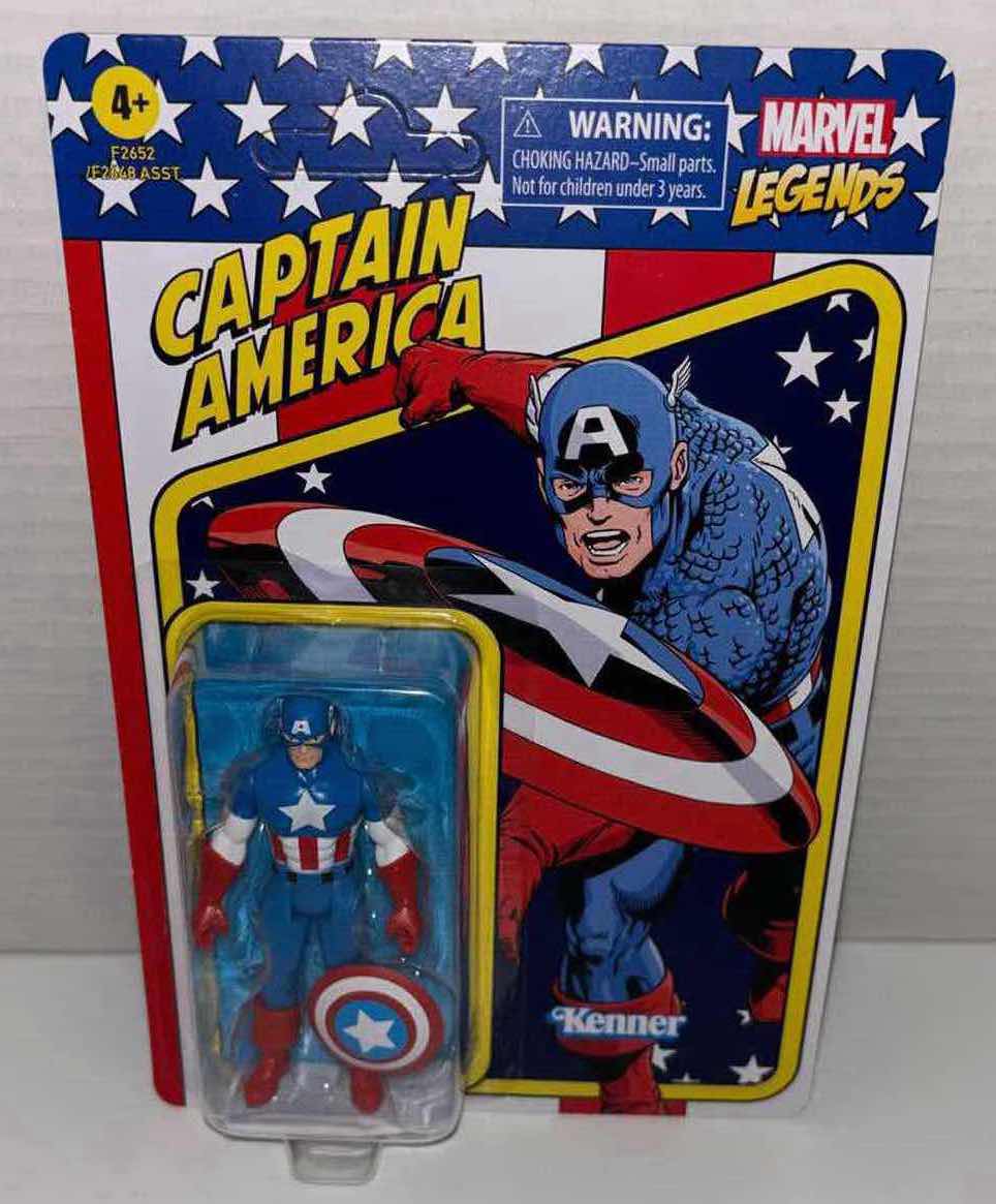 Photo 2 of NEW HASBRO KENNER MARVEL LEGENDS RETRO 3.75” ACTION FIGURE, “CAPTAIN AMERICA”