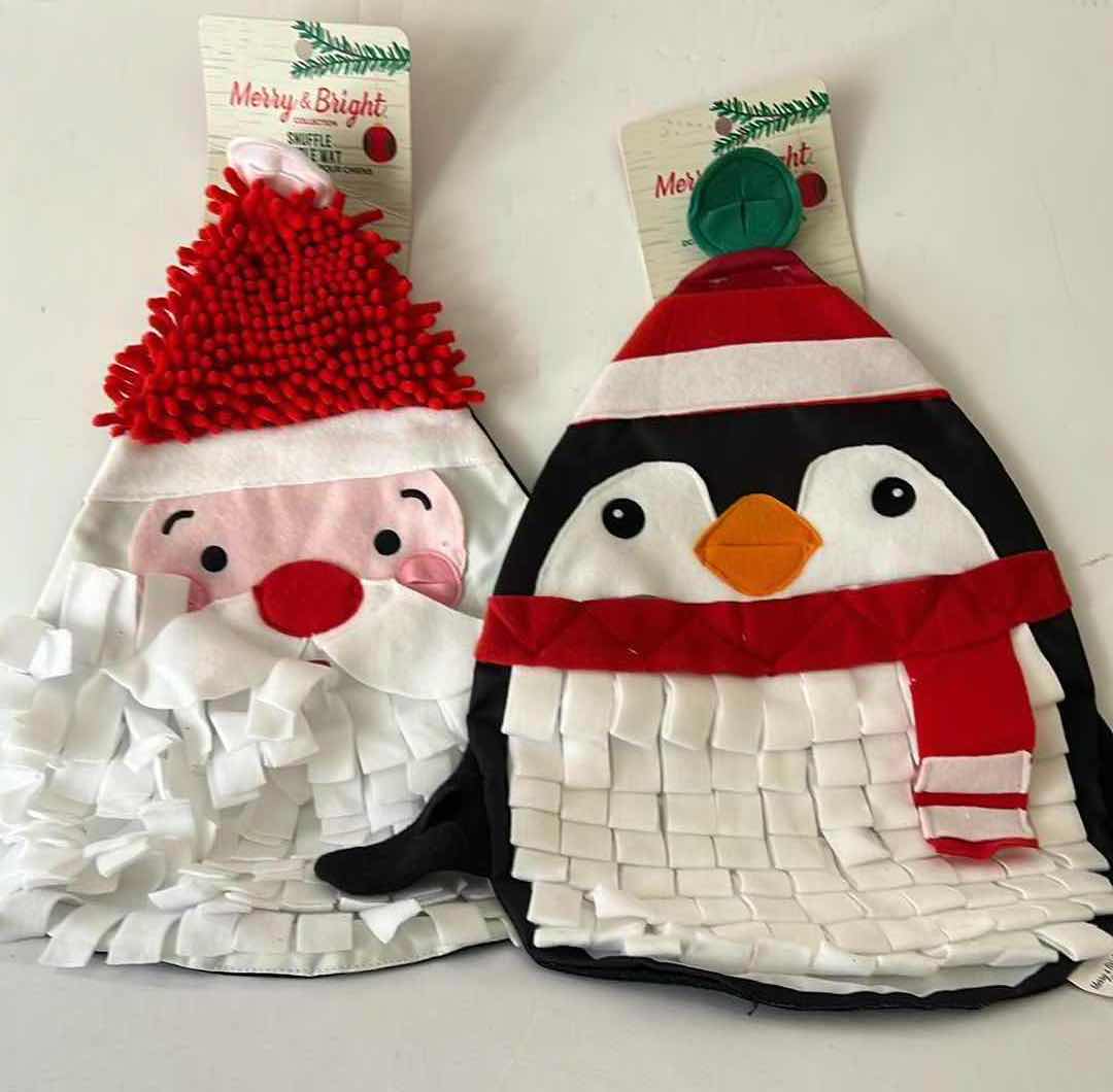 Photo 1 of 2-NEW MERRY & BRIGHT SNUFFLE PET PUZZLE MATS (SANTA & PENGUIN)