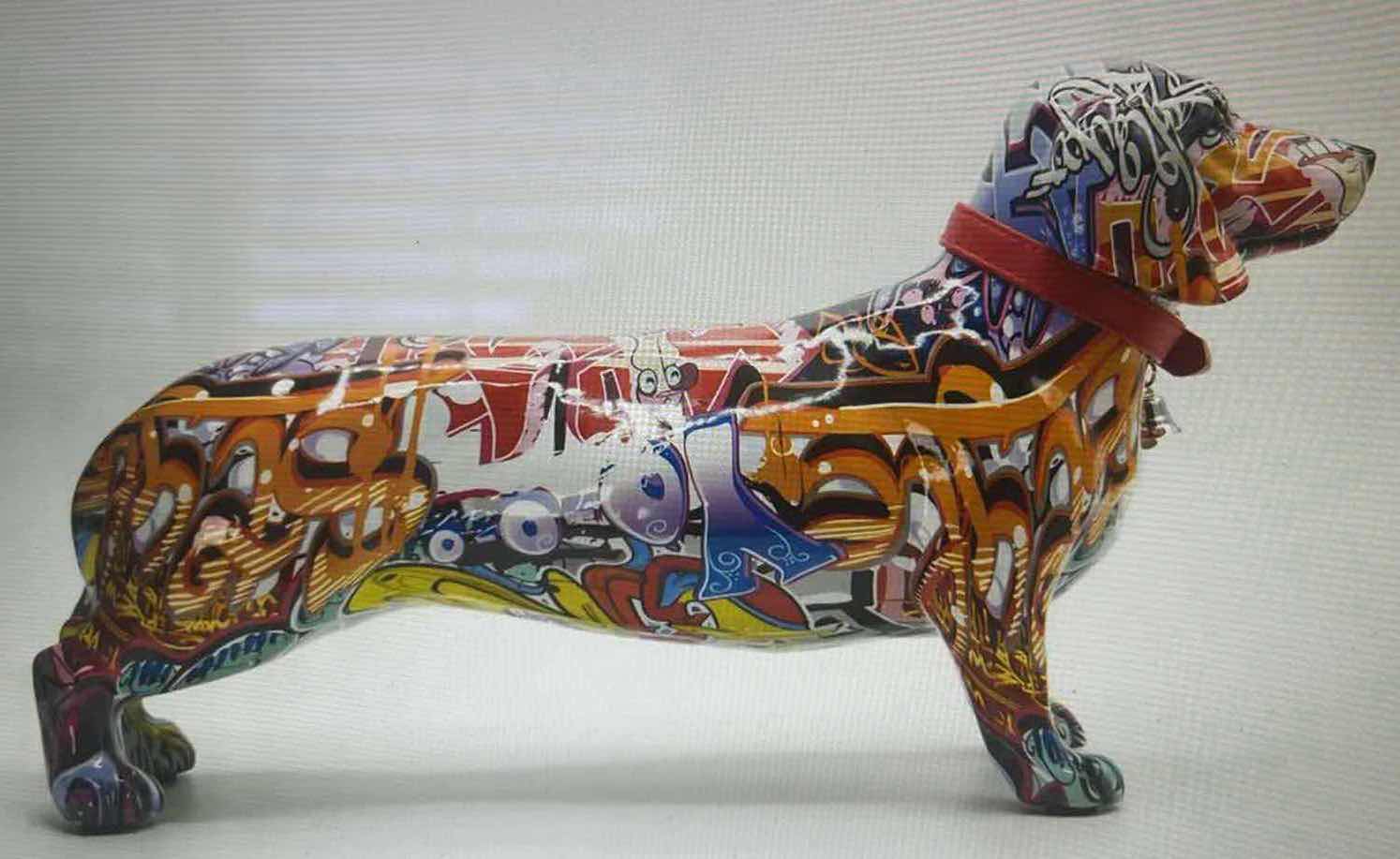 Photo 2 of BRANI COLORFUL RESIN DACHSHUND DOG (18” x 5” x9”) BR-D80190