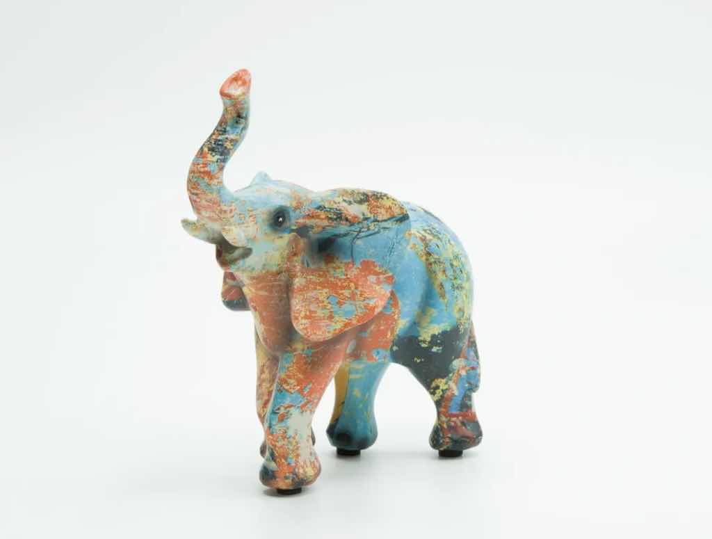 Photo 1 of BRANI COLORFUL RESIN SMALL ELEPHANT 5” x 3” x 6”