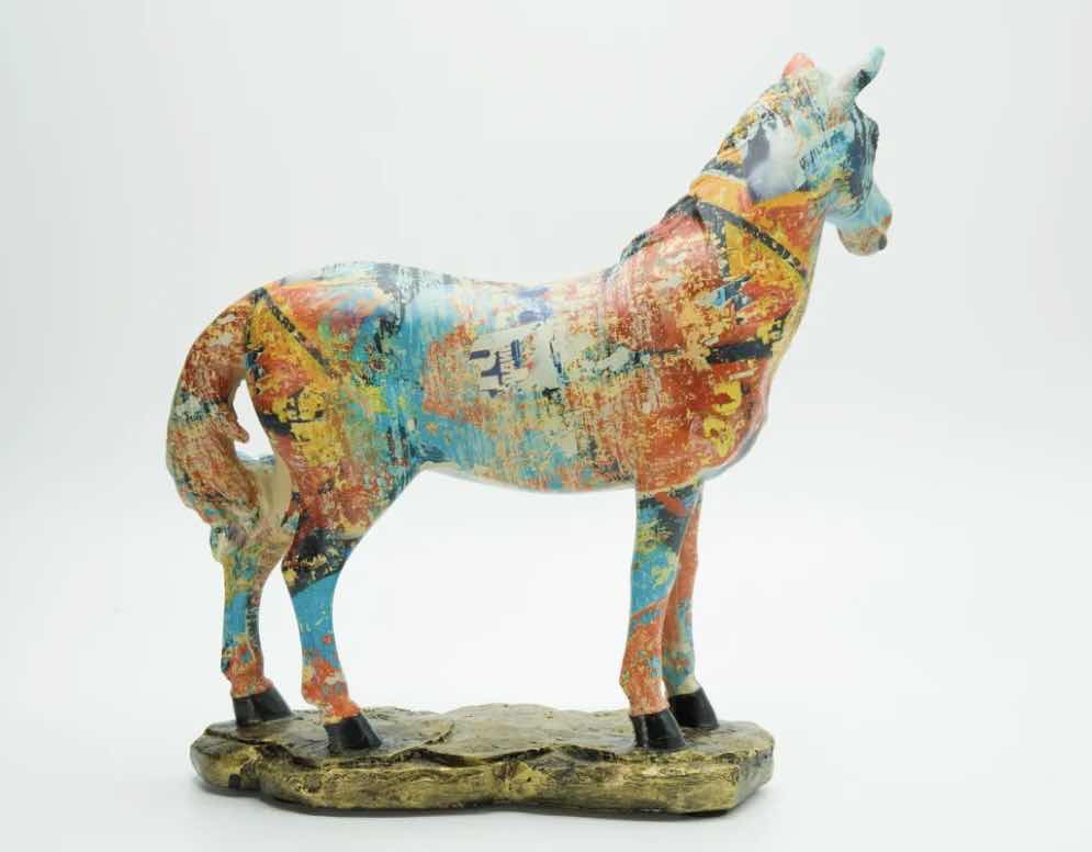 Photo 3 of BRANI COLORFUL RESIN HORSE 9” x 4” x 10”