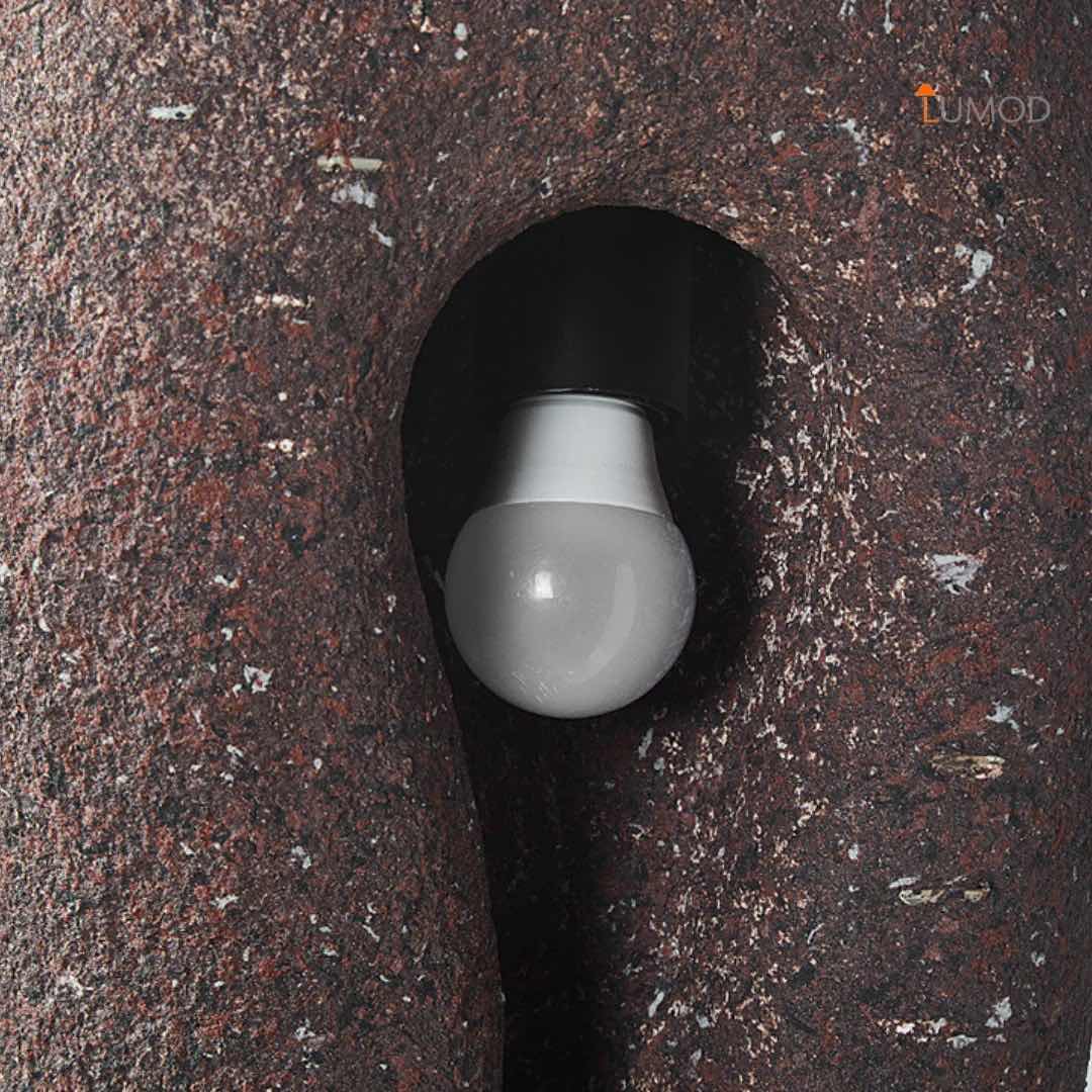 Photo 1 of NIB-KALINI TEXTURED BROWN STONE UNIQUE PENDANT LIGHT 8.8” x 25.2” LL-1029-MF