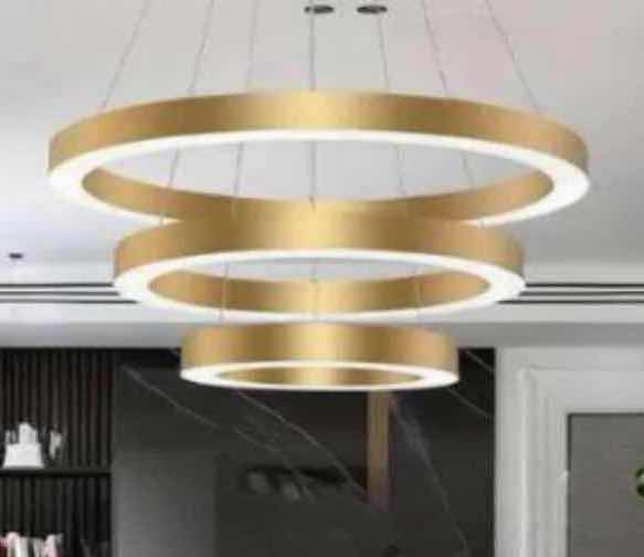 Photo 1 of NIB-FAYE MULTIPLE RING LED LUXURY CIRCULAR GOLD LIGHTING D43”  #1011