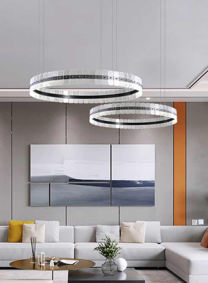 Photo 1 of NIB-WILLOW LUXURY CIRCLE ACRYLIC RING CHANDELIER D24” x H4.8” D40” x H4.8” #1070 