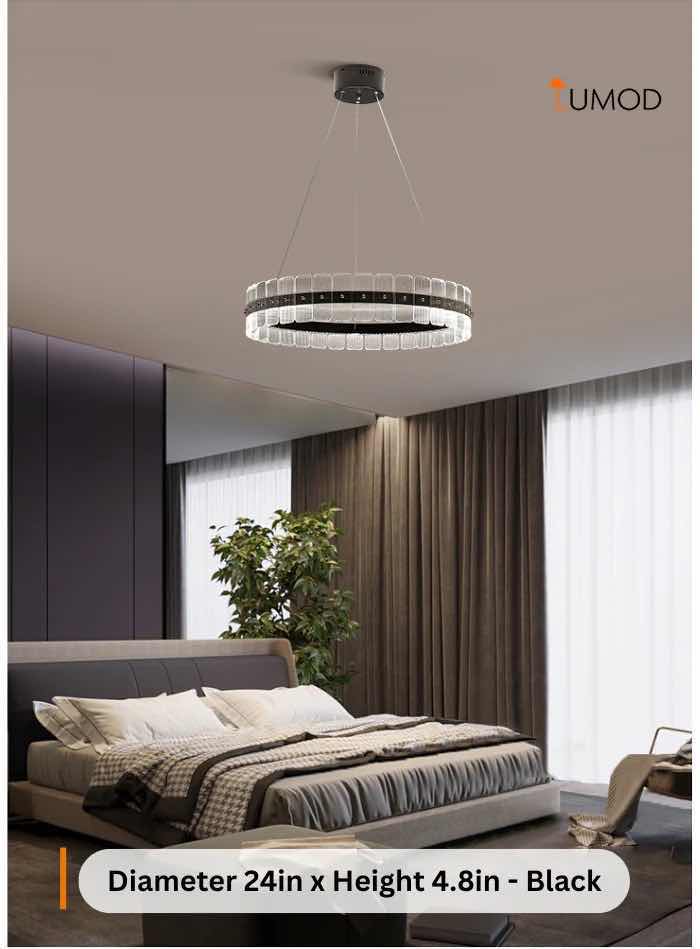 Photo 1 of NIB-WILLOW LUXURY CIRCLE ACRYLIC RING CHANDELIER D24” x H4.8” D40” x H4.8” #1070