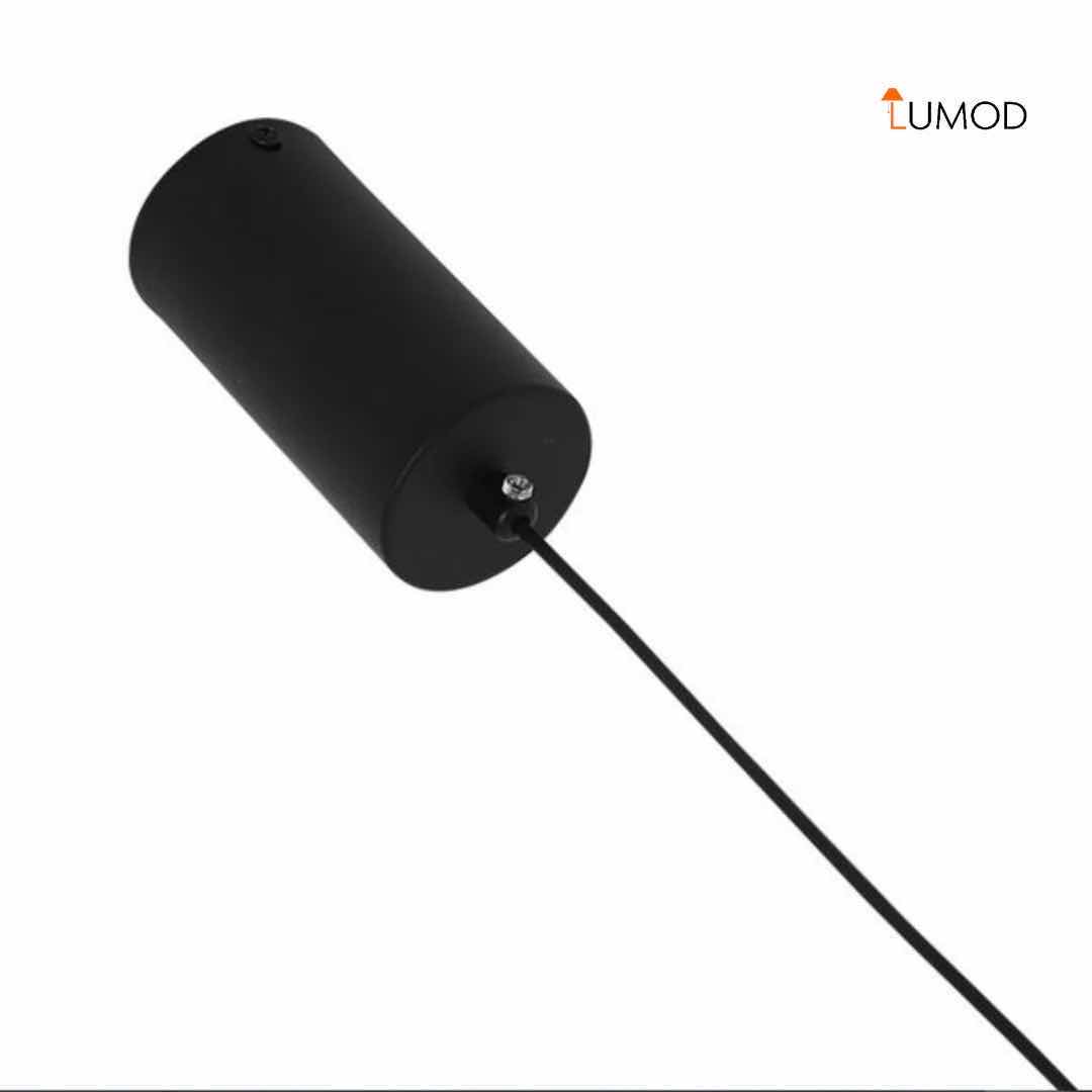 Photo 1 of NIB-STEVIE LED LINEAR PENDANT HANGING LIGHT FIXTURE H56” BLACK ALUMINUM ALLOY & METAL & PC #1129  