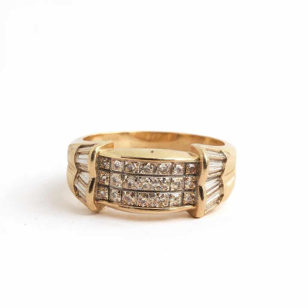 Photo 1 of 18K YELLOW GOLD W 2.80 DIAMOND RING W INSURANCE APPRAISAL (APPROX SIZE 6/7) TTL GRAMS 8.95 ITEM #2009