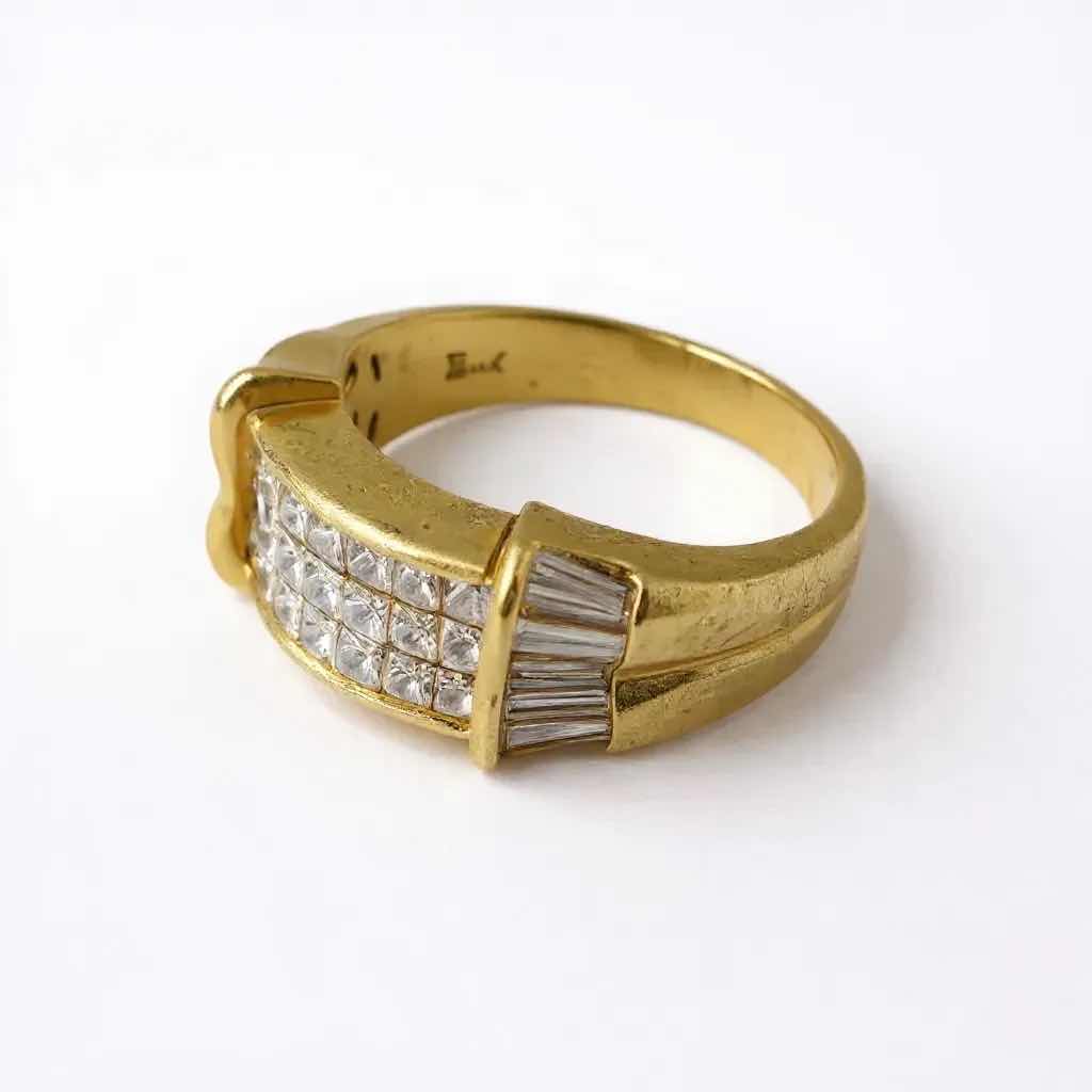 Photo 1 of 18K YELLOW GOLD W 2.80 DIAMOND RING W INSURANCE APPRAISAL (APPROX SIZE 6/7) TTL GRAMS 8.95 ITEM #2009 