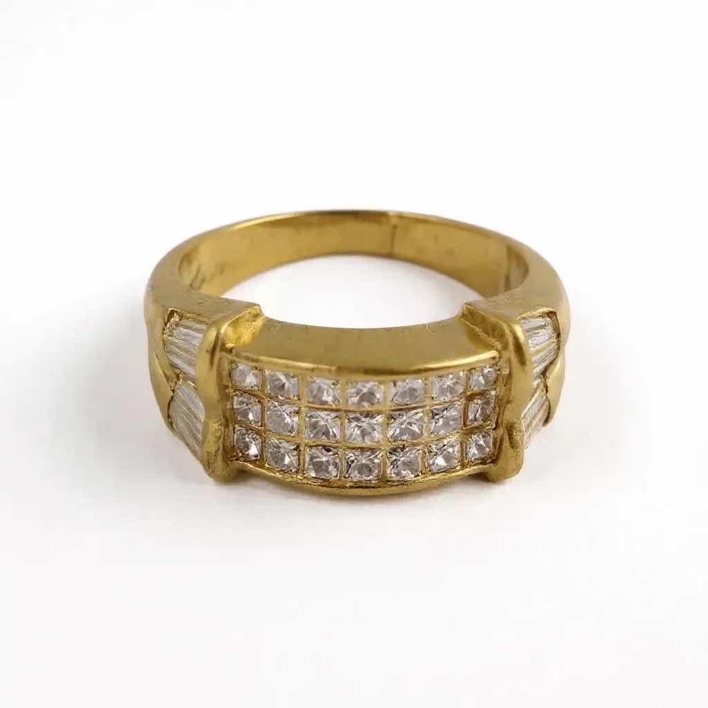 Photo 1 of 18K YELLOW GOLD W 2.80 DIAMOND RING W INSURANCE APPRAISAL (APPROX SIZE 6/7) TTL GRAMS 8.95 ITEM #2009 