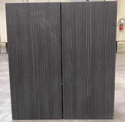 Photo 1 of LEEDO LINEA BLACK LAMINATE FINISH 2 DOOR 2 SHELF WALL CABINET 36” X 13” H30