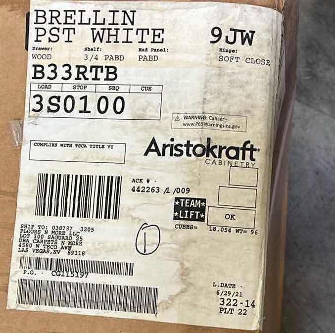 Photo 4 of ARISTOKRAFT BERLLIN WHITE 2 DOOR 1 DRAWER W ROLLOUT TRAY 32.25” X 24” H35”
