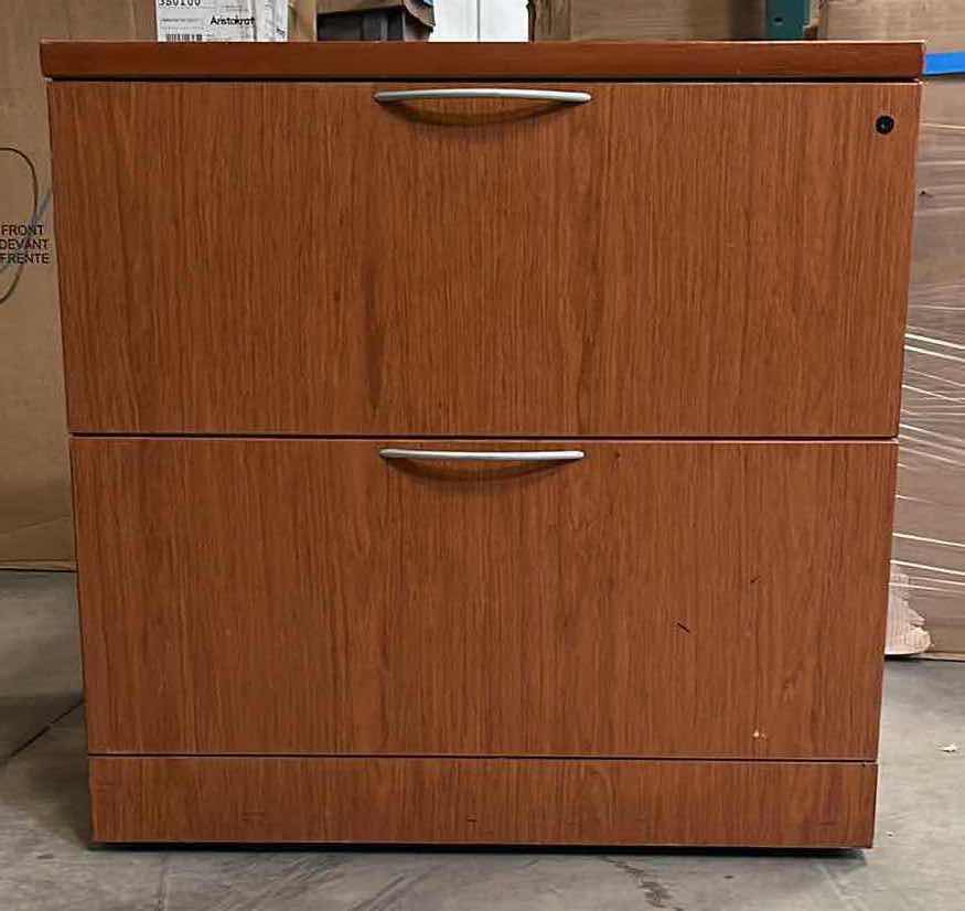 Photo 1 of KNOLL REFF CHERRY FINISH 2 DRAWER FILING CABINET 30” X 24” H29.5”