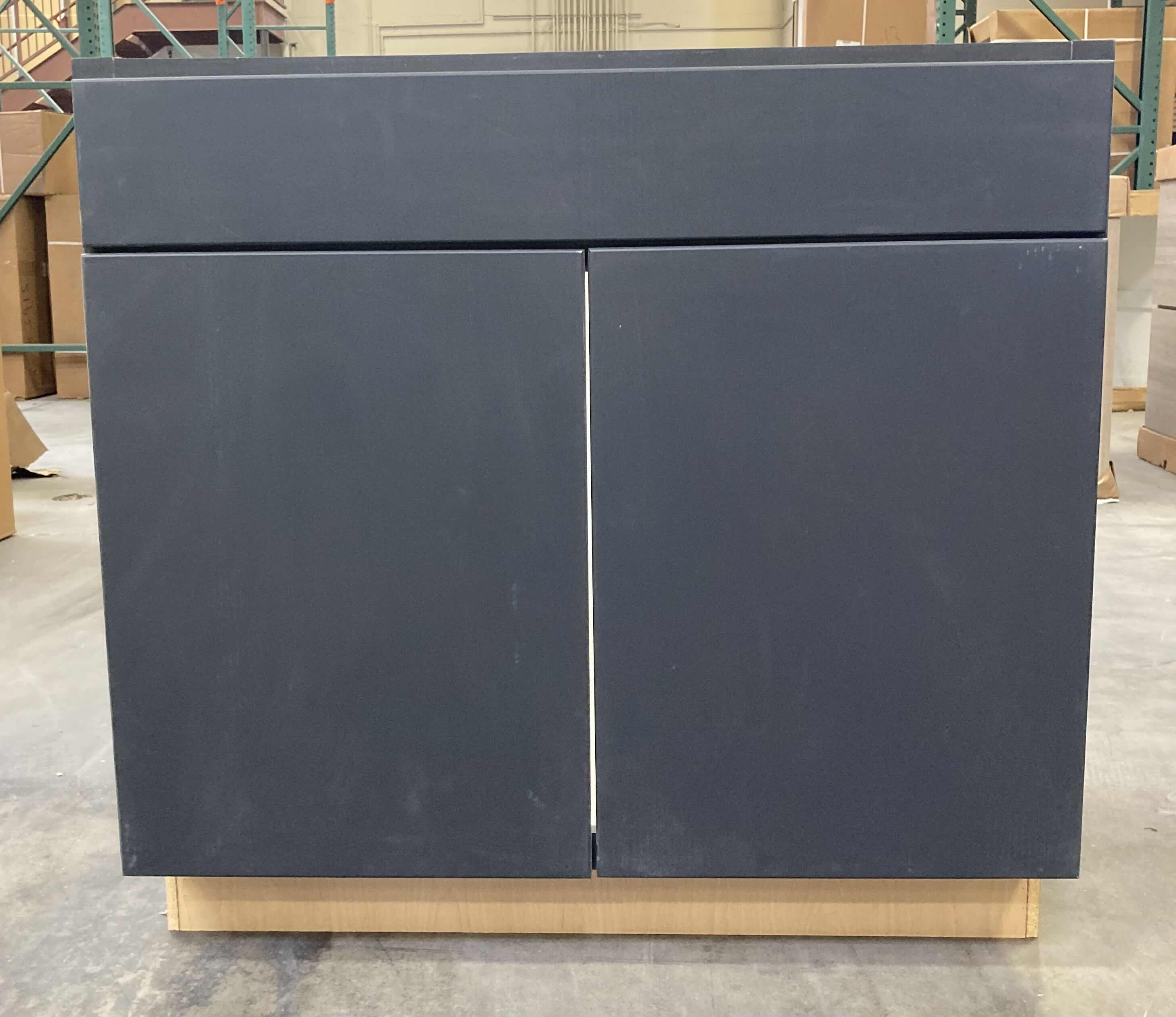 Photo 1 of LEEDO MIDWAY WHITE CHARCOAL 2 DOOR SINK BASE CABINET 36” X 24” H34.5”