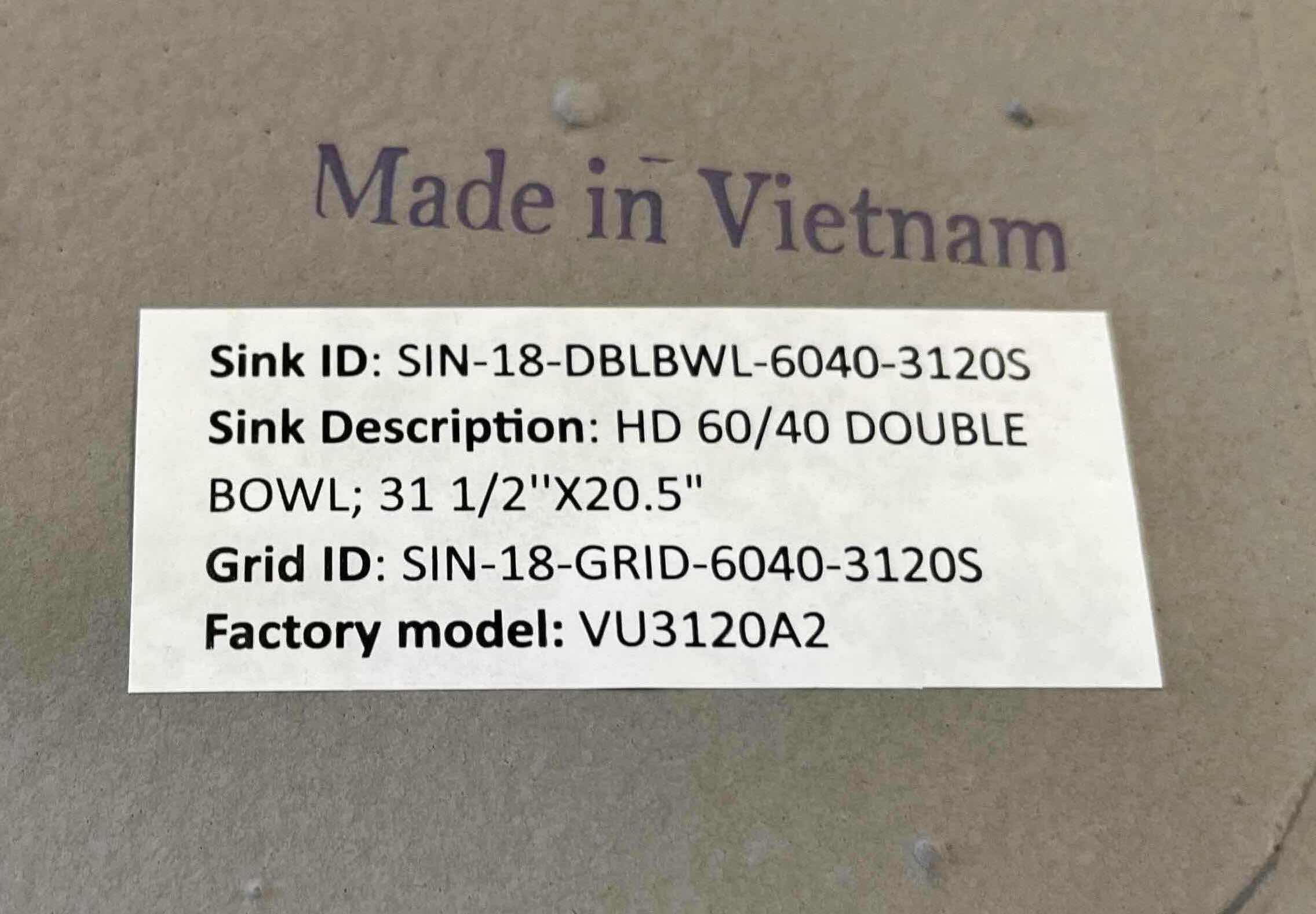 Photo 4 of MSI 32” STAINLESS STEEL SATIN FINISH UNDER-MOUNT 18G 60/40 DOUBLE BOWL KITCHEN SINK W 1 DRAIN COVER & MOUNTING HARDWARE MODEL SIN-18-DBLBWL-6040-3120S