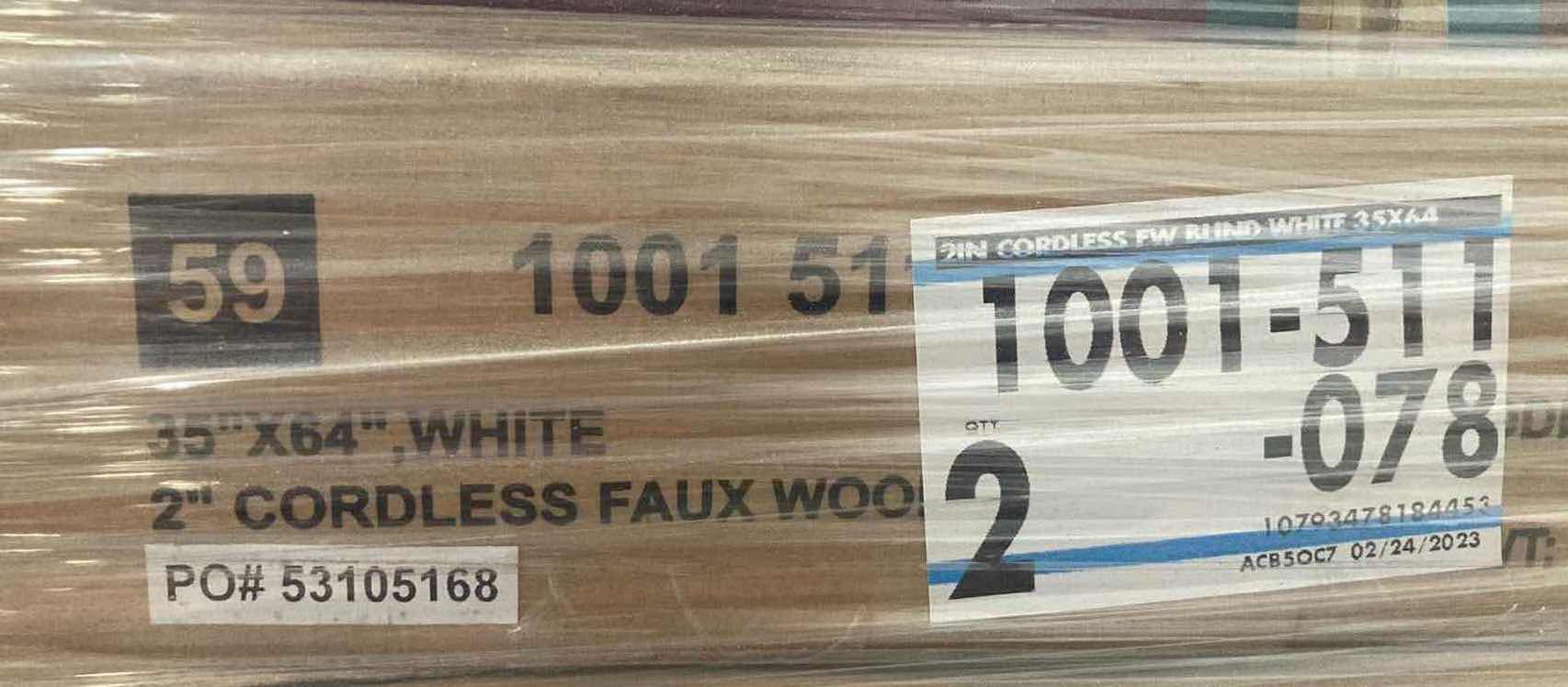 Photo 6 of HOME DECORATORS COLLECTION WHITE FAUX WOOD CORDLESS BLINDS 35” X 64” (PAIR OF 2)