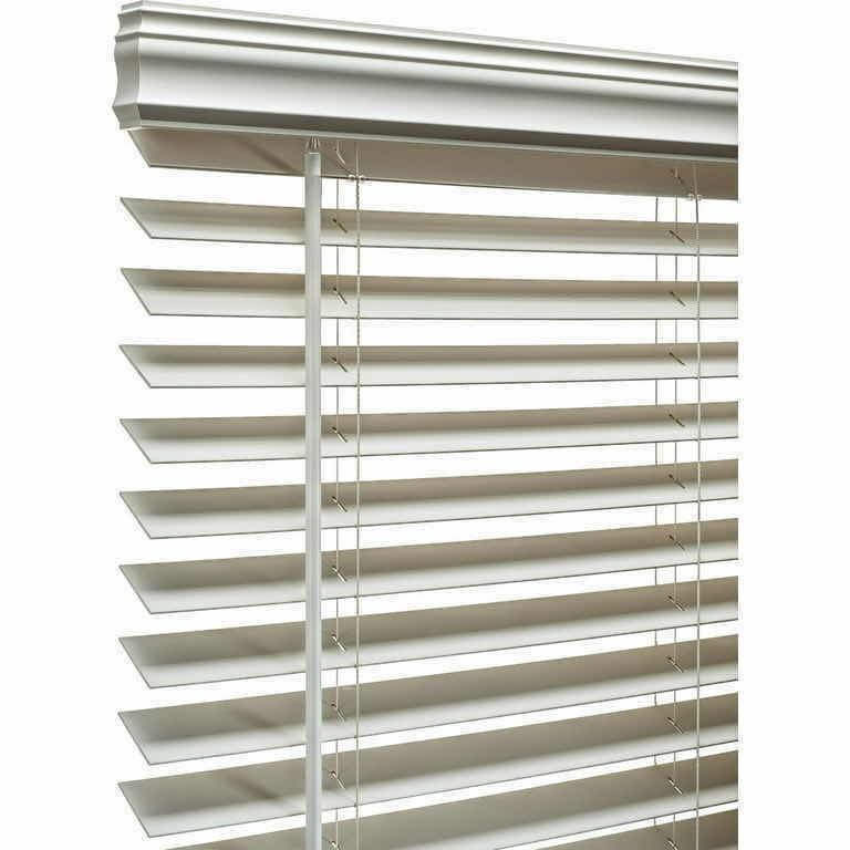 Photo 4 of A BETTER BLIND SMOOTH SNOW WHITE FINISH 2” CORDLESS FAUXWOOD BLINDS W 3” CROWN VALANCE (SET OF 2) 31” X 60”