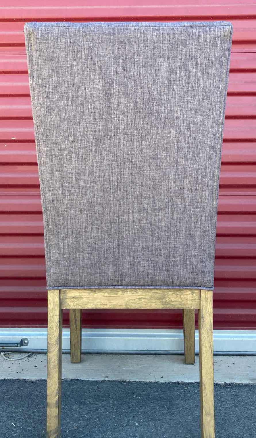 Photo 4 of NAILHEAD ACCENT GREY PARSON LINEN DINING CHAIR W RUBBERWOOD LEGS 19” X 20” H39.75”