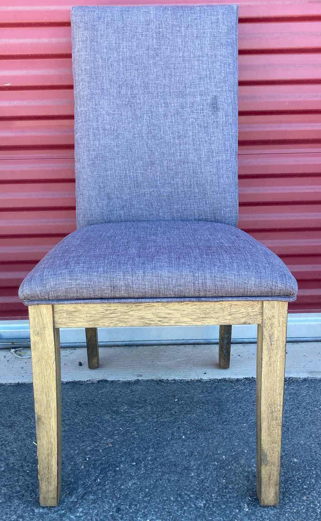 Photo 1 of NAILHEAD ACCENT GREY PARSON LINEN DINING CHAIR W RUBBERWOOD LEGS 19” X 20” H39.75”