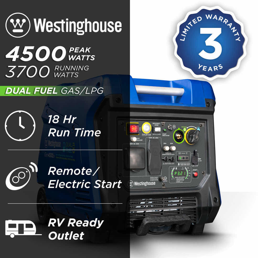 Photo 13 of WESTINGHOUSE INVERTER GENERATOR, DUAL FUEL (iGEN4500DF)