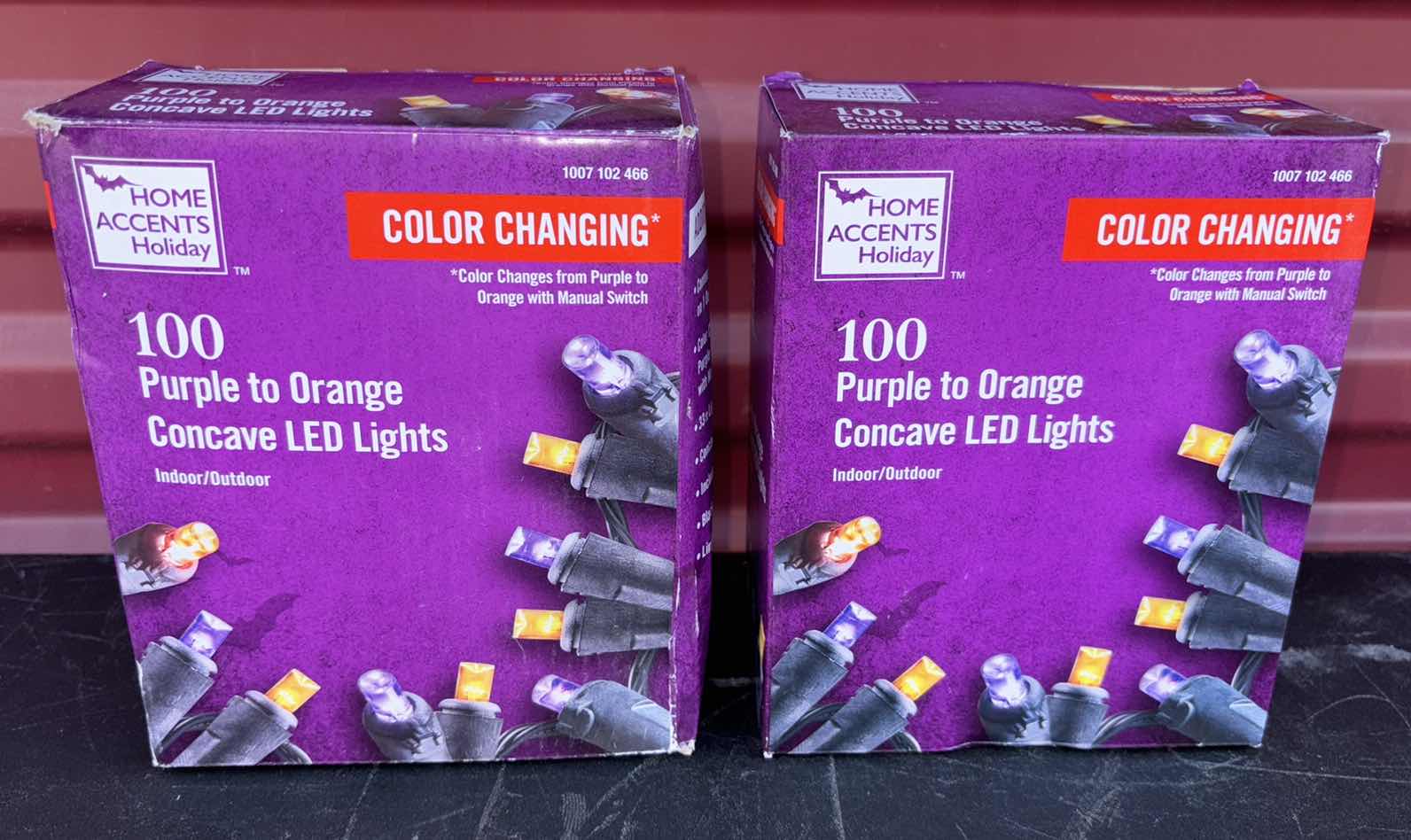 Photo 1 of 2-PACK HOME ACCENTS HOLIDAY 100L PURPLE TO ORANGE CONCAVE COLOR CHANGING LED LIGHTS