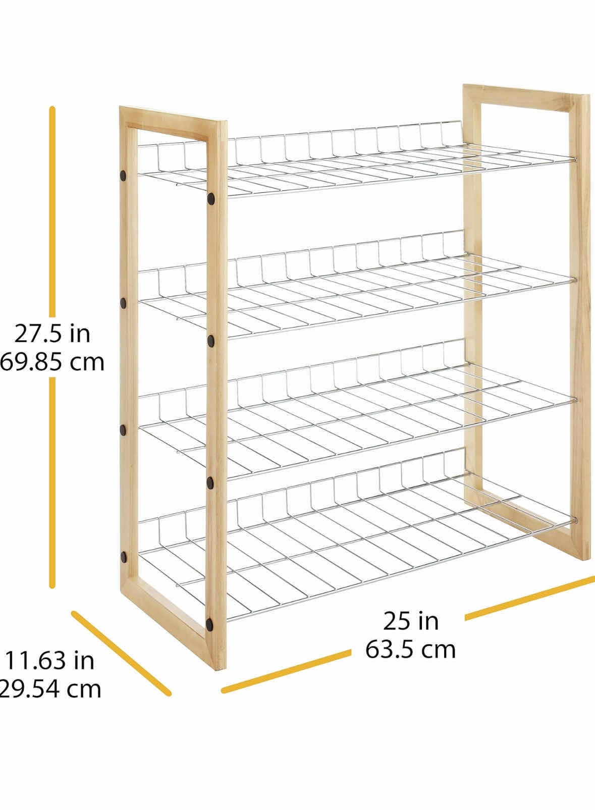 Photo 5 of 4-TIER BROWN PINE SHOE RACK