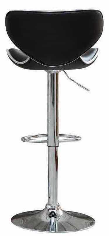 Photo 3 of MODERN UPHOLSTERY AIRLIFT ADJUSTABLE SWIVEL BARSTOOL W CHROME BASE & FOOTREST 17.75” X 21.25” H34”