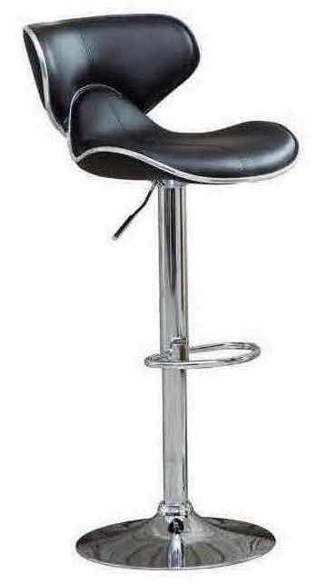 Photo 1 of MODERN UPHOLSTERY AIRLIFT ADJUSTABLE SWIVEL BARSTOOL W CHROME BASE & FOOTREST 17.75” X 21.25” H34”