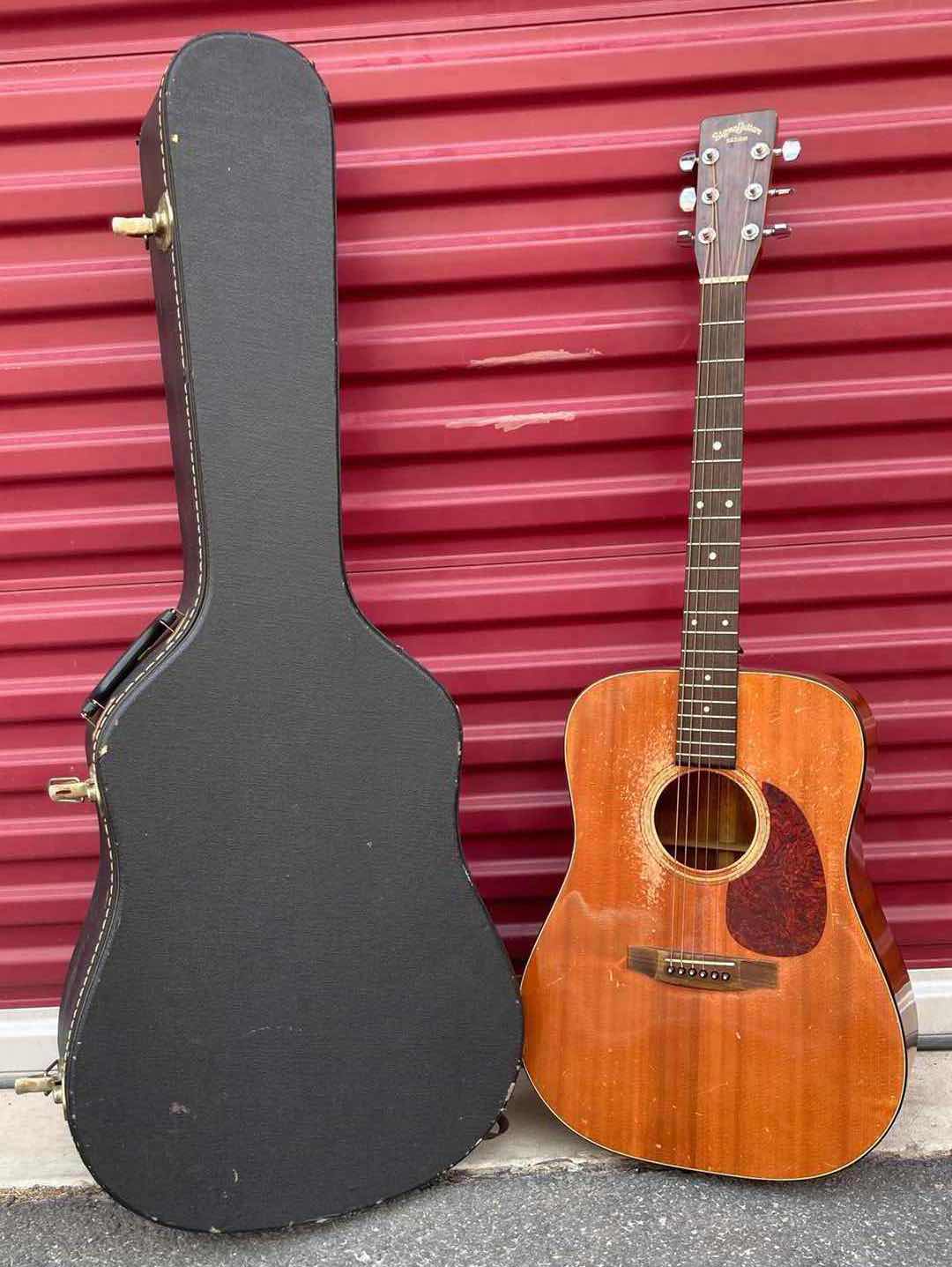 Photo 1 of SIGMA GUITARS SDM-18 DREADNAUGHT ACOUSTIC GUITAR W FABRIQUE CANADA BLACK HARD SHELL CASE